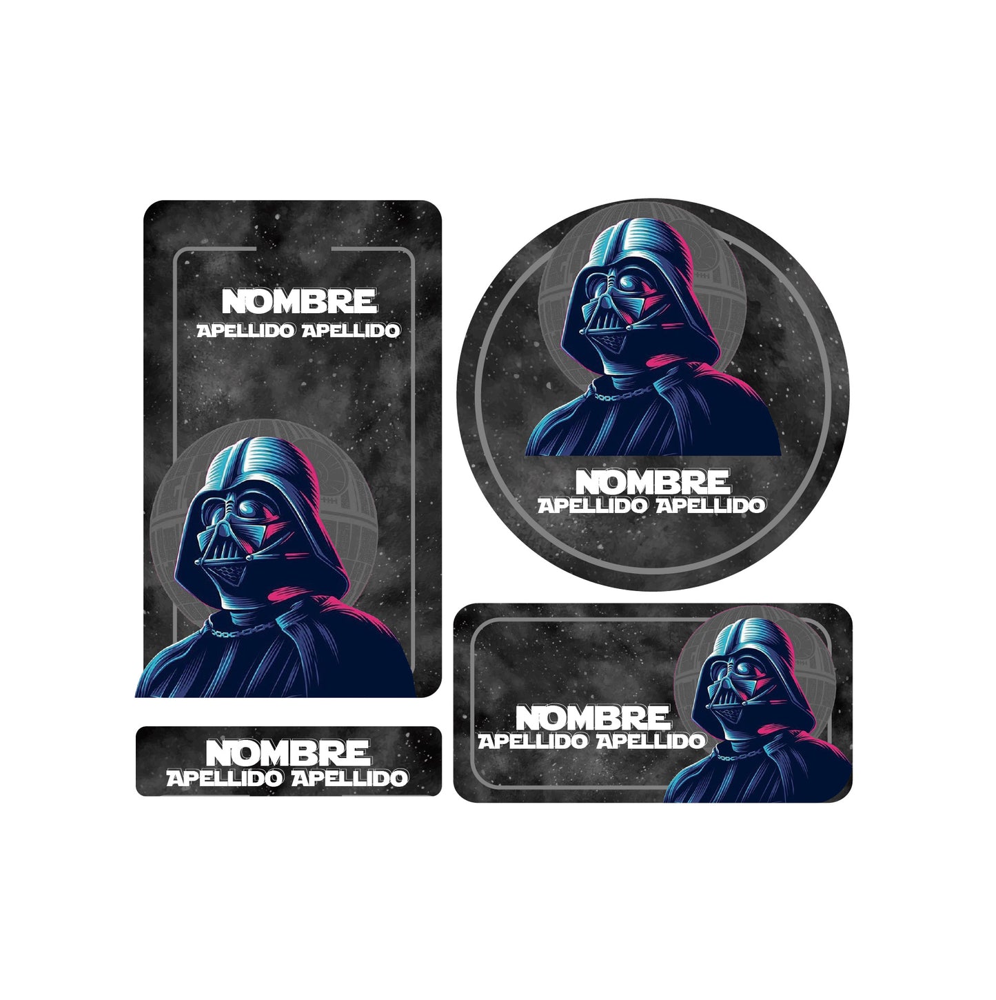 etiquetas escoalres, starwars darth vader