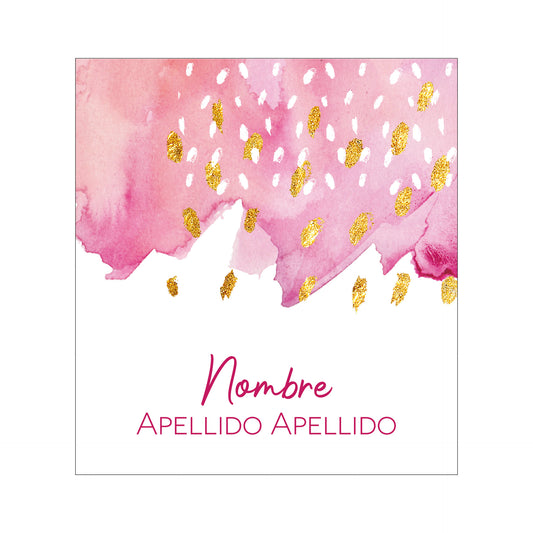 Acuerela rosa y semillas