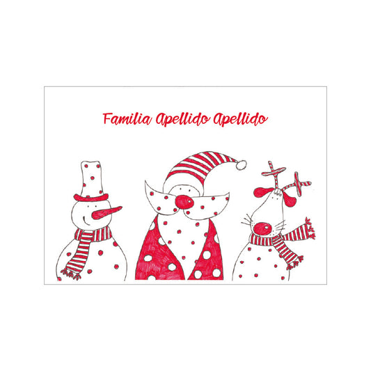 Santa y amigos rojos