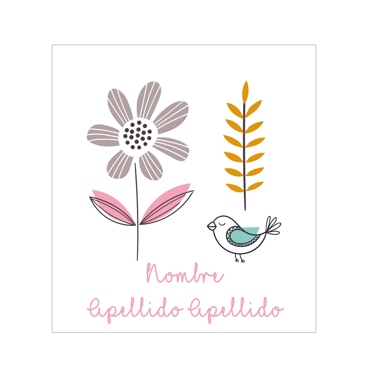 Pajarito y flores