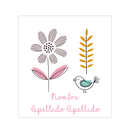 Pajarito y flores