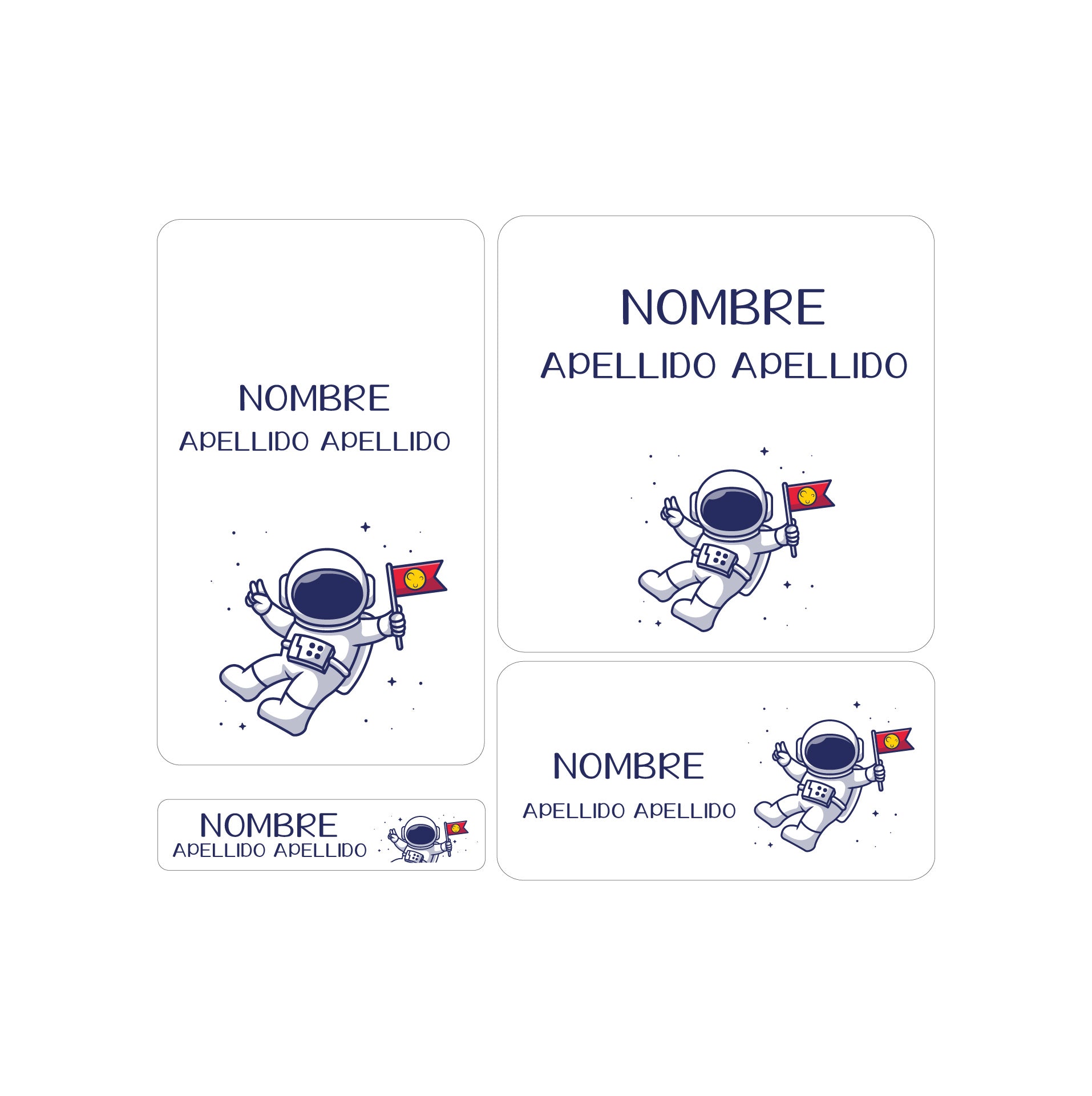 etiquetas escolares, espacio, astronauta